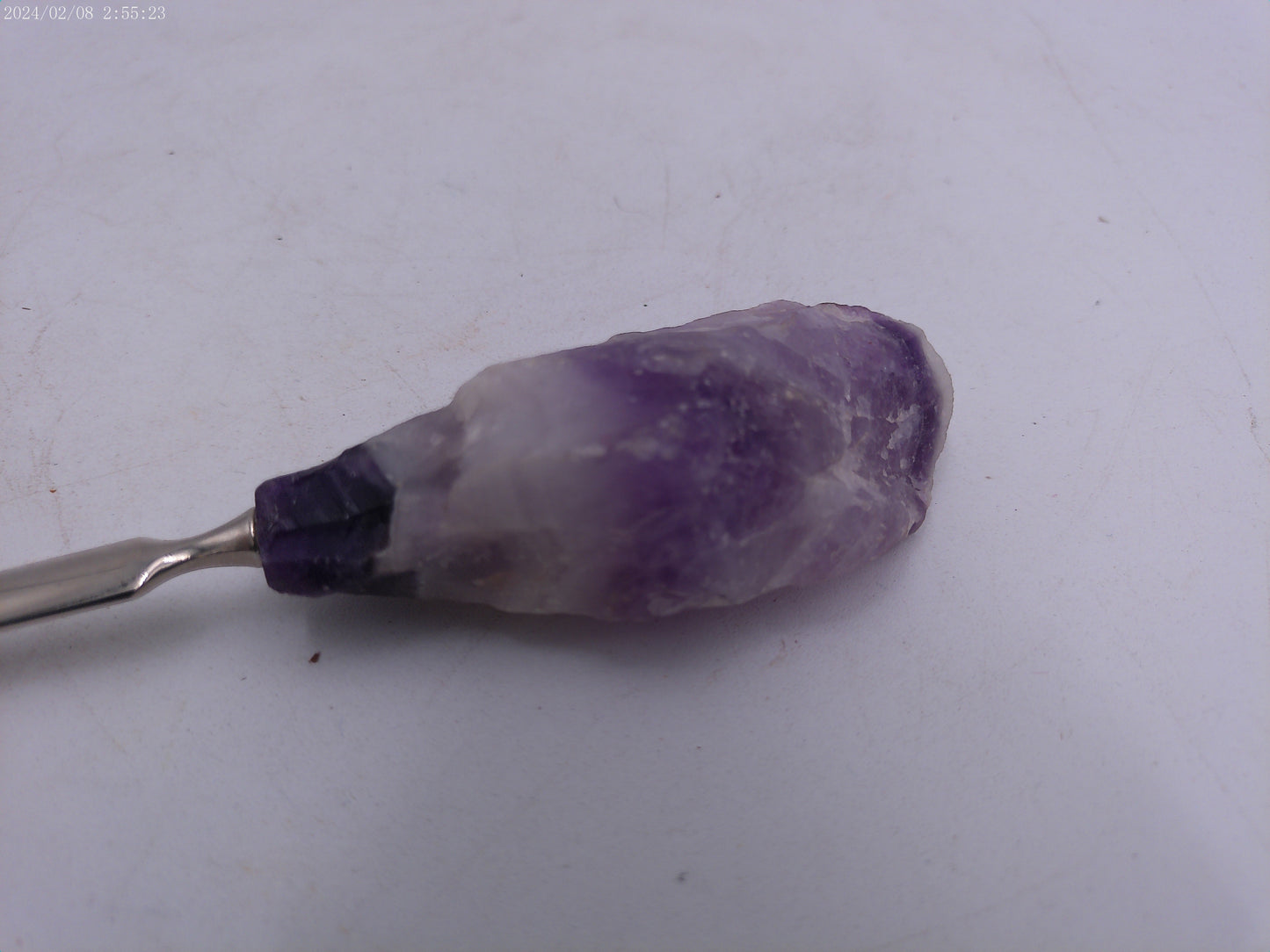 Antique metal Plated Raw Amethyst Hat Pin