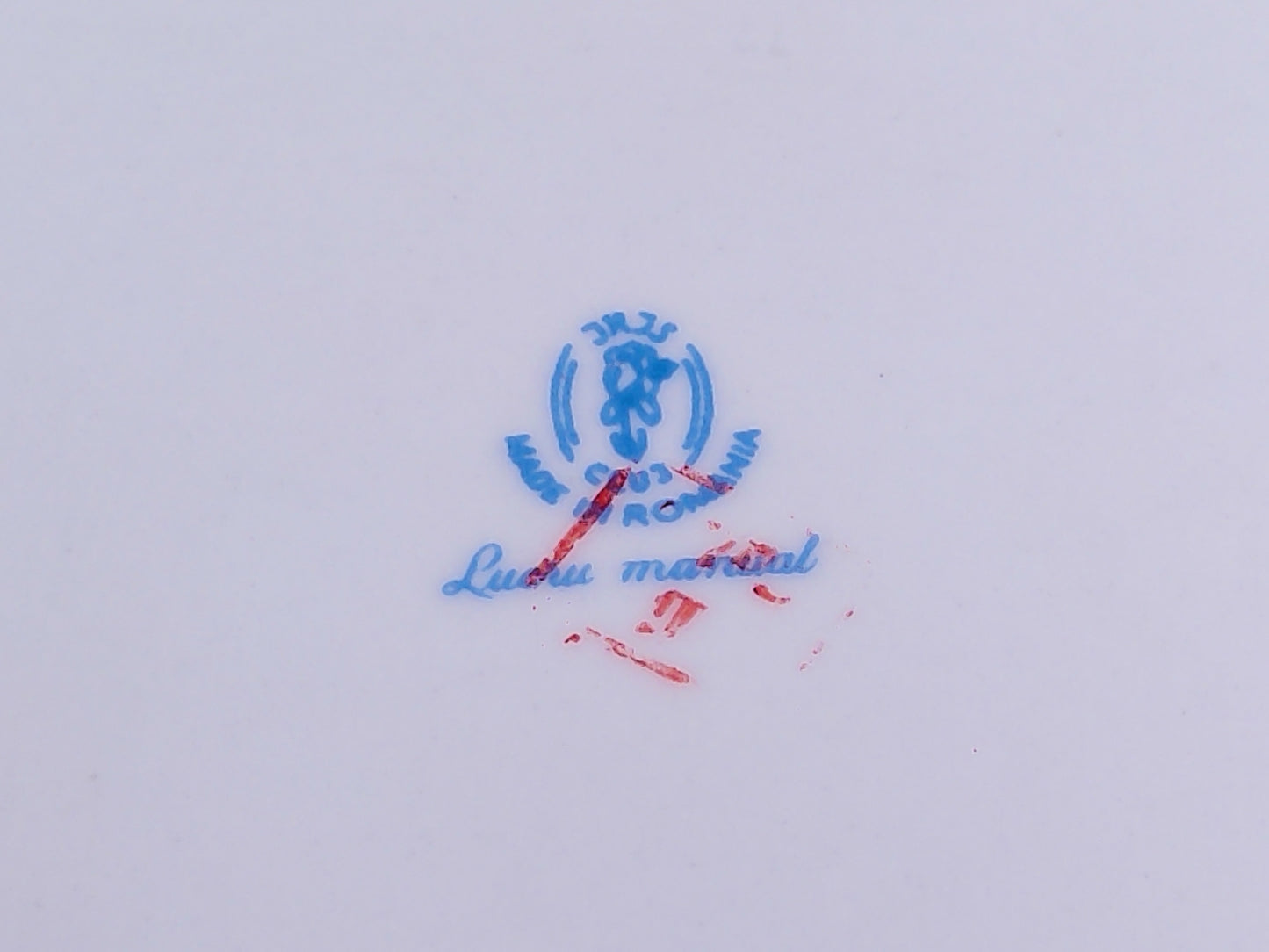 Porcelain Square Serving Dish and Oval Plate Floral Design Gold Trim marked JRJS Cluj Romania