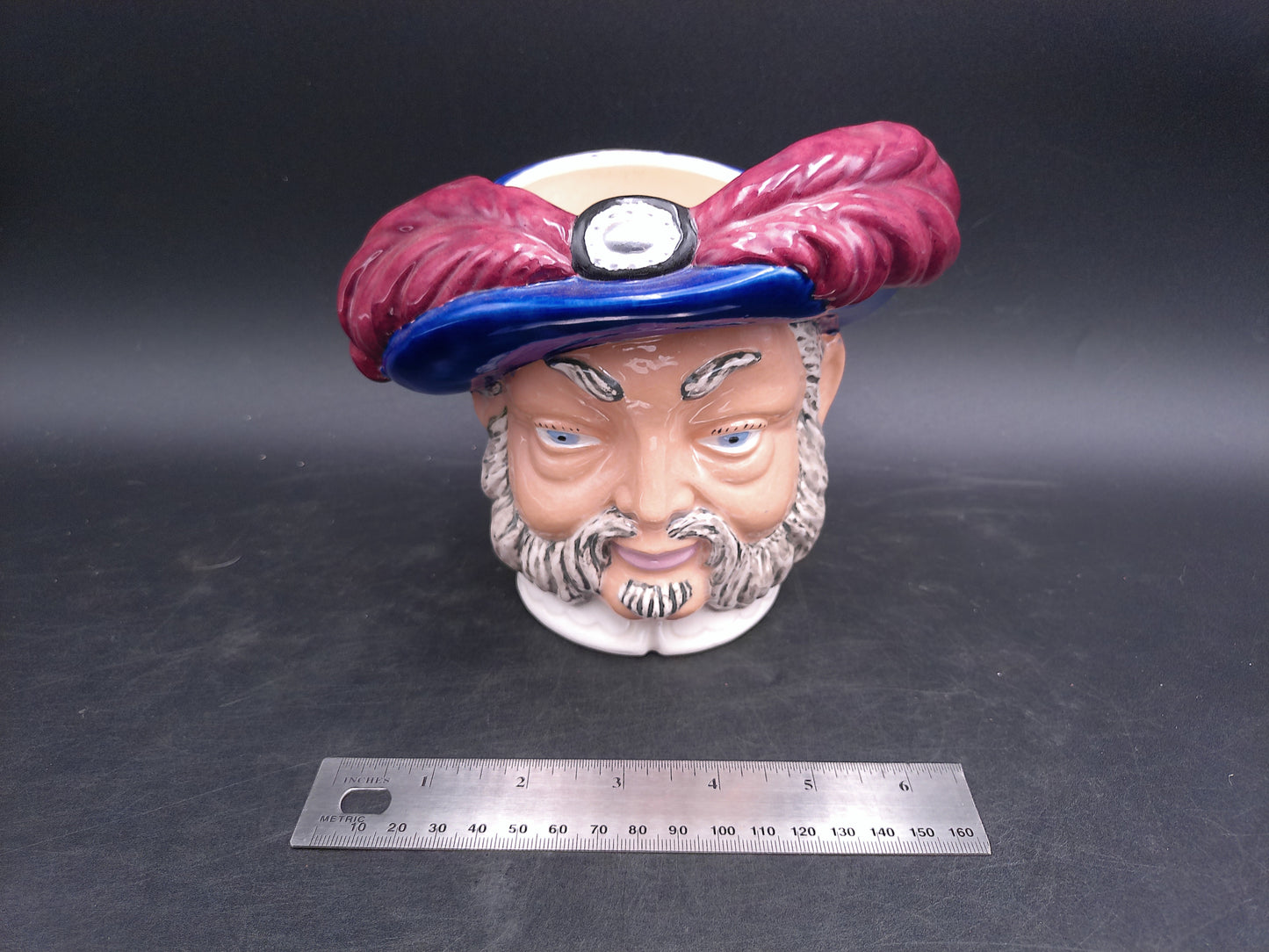 Henry Vlll Head Planter Vase 1980s Vintage Hand Painted