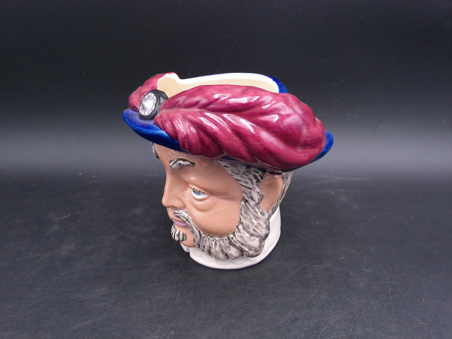 Henry Vlll Head Planter Vase 1980s Vintage Hand Painted