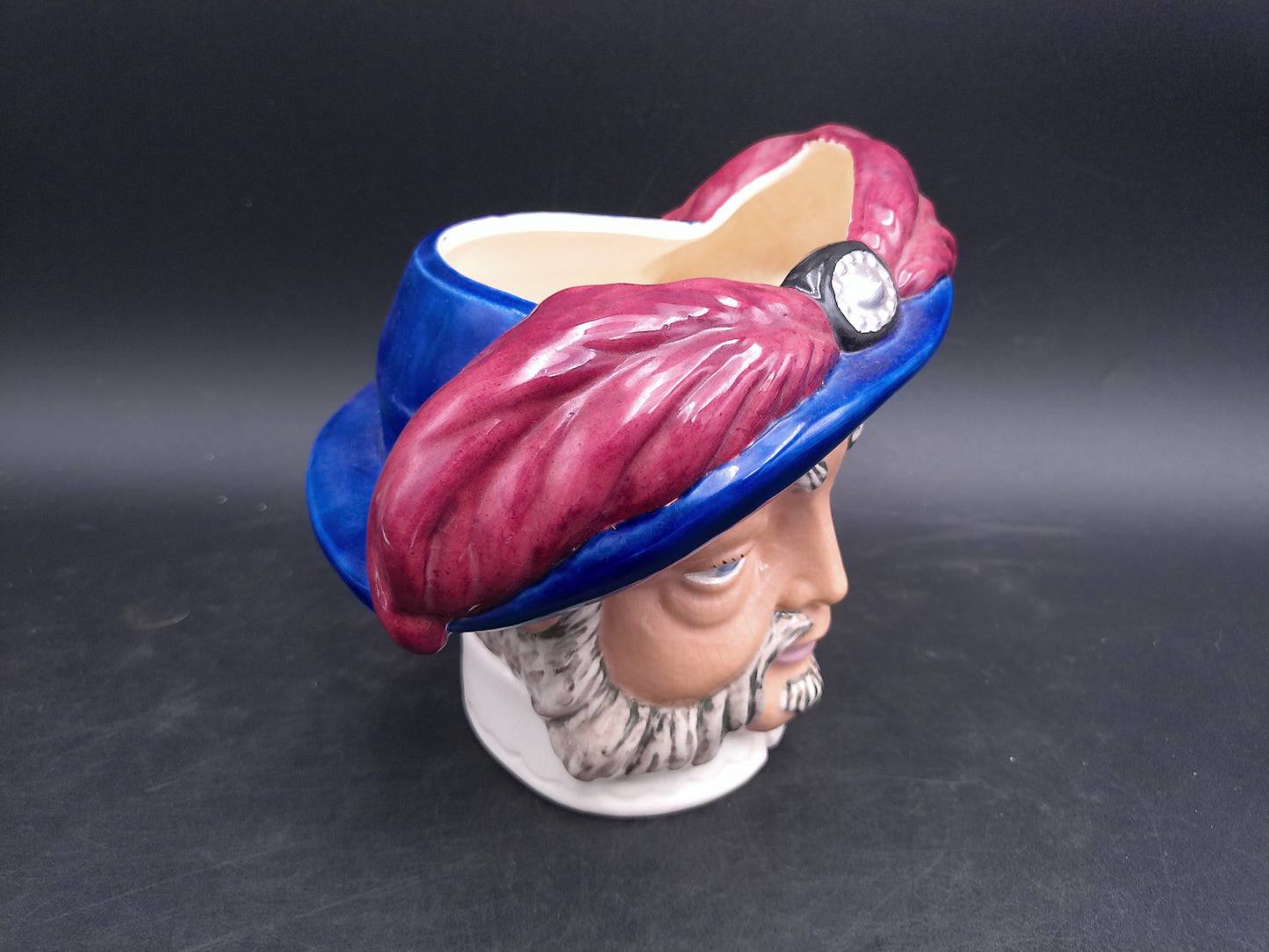 Henry Vlll Head Planter Vase 1980s Vintage Hand Painted