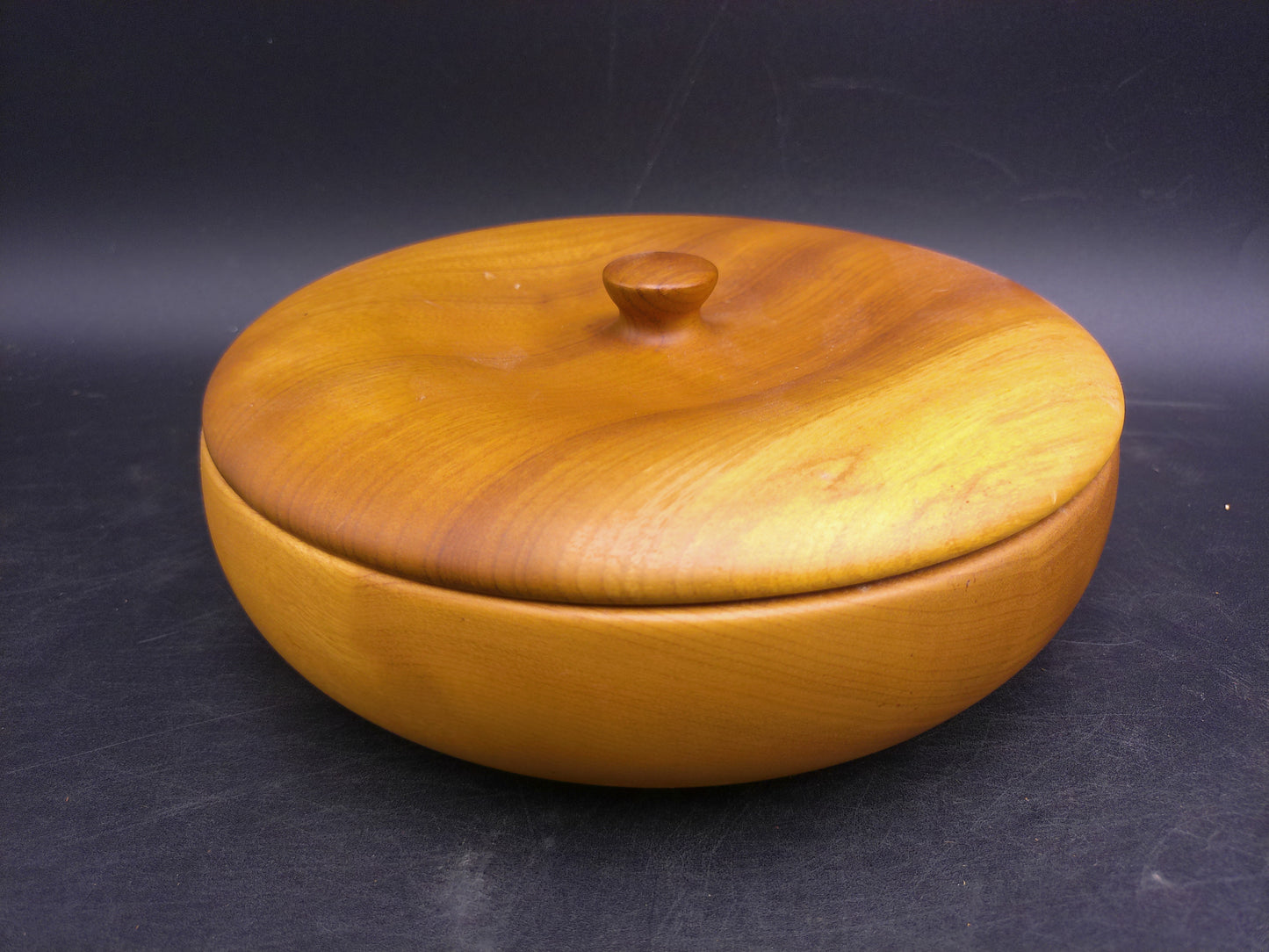 Myrtlewood Wooden Bowl with Lid Hand Made in Oregon Vintage