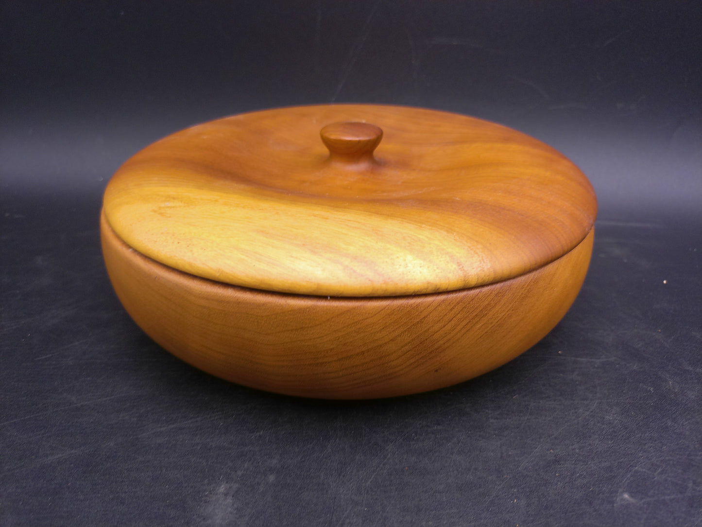 Myrtlewood Wooden Bowl with Lid Hand Made in Oregon Vintage