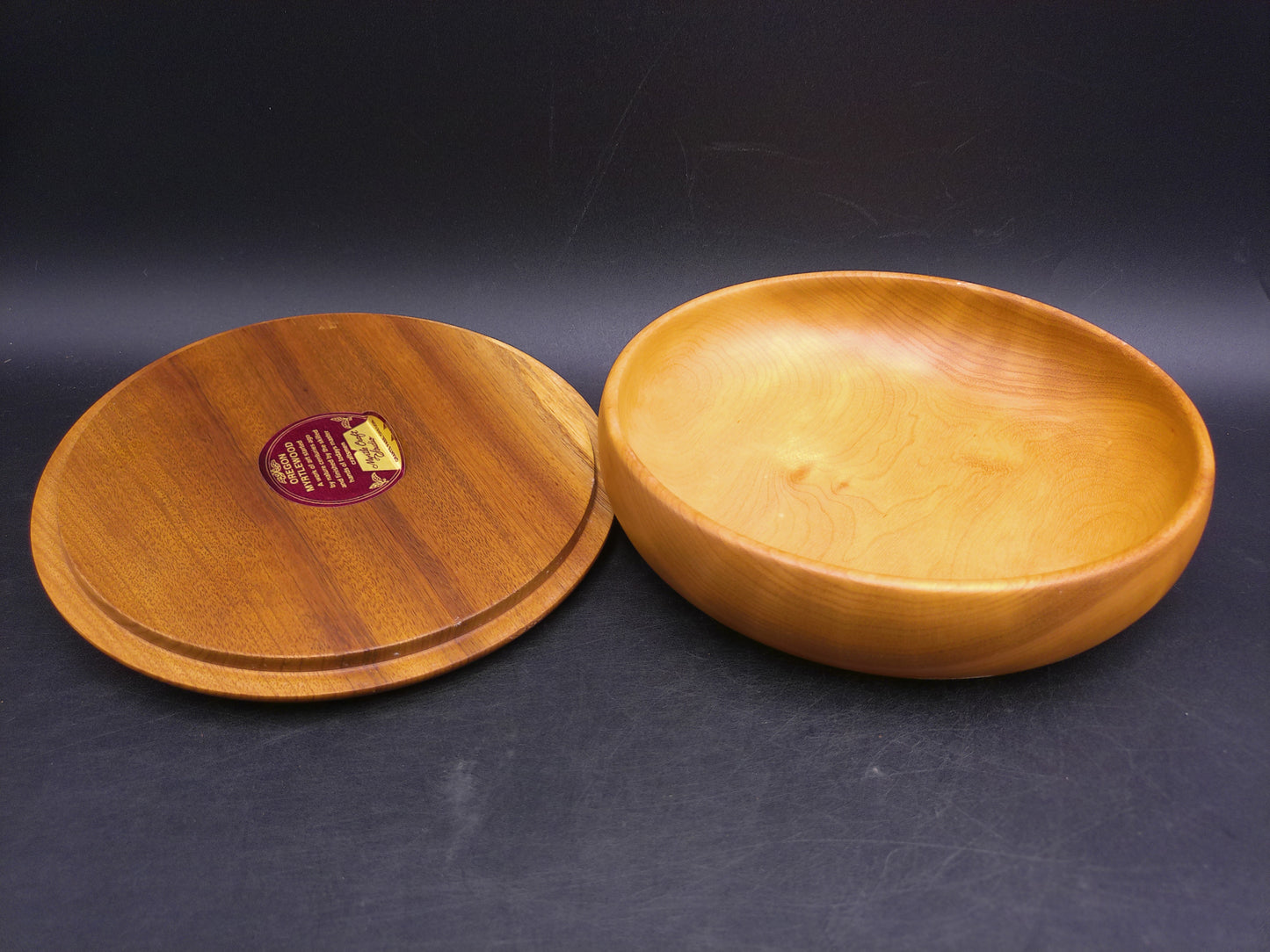 Myrtlewood Wooden Bowl with Lid Hand Made in Oregon Vintage