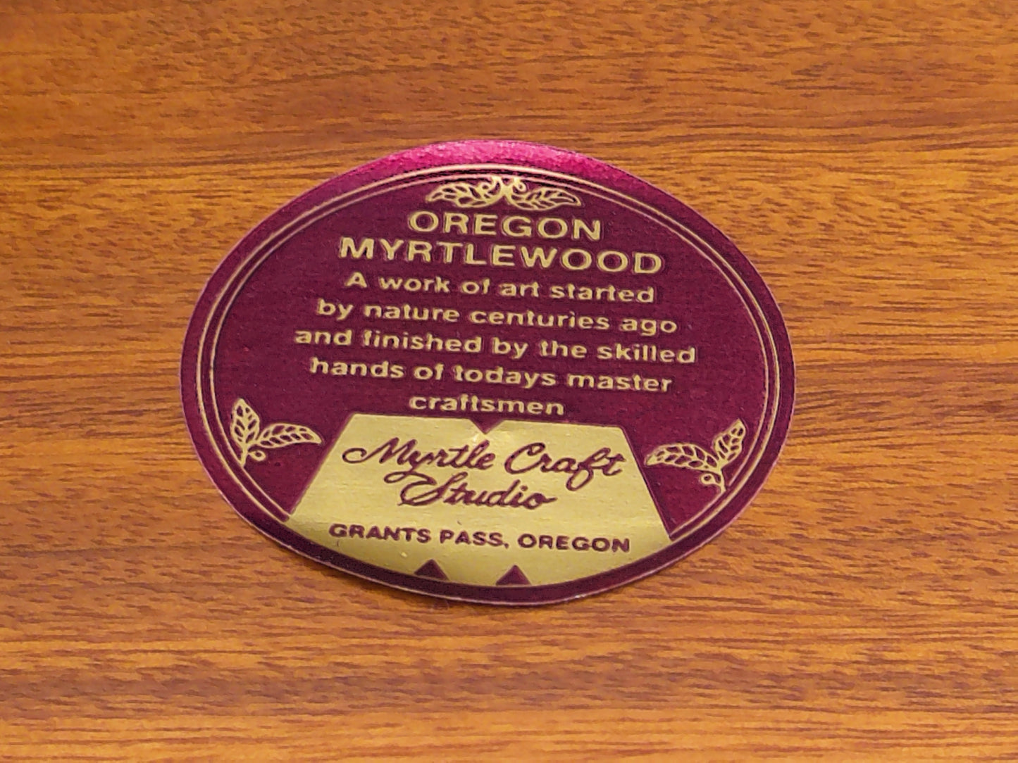 Myrtlewood Wooden Bowl with Lid Hand Made in Oregon Vintage