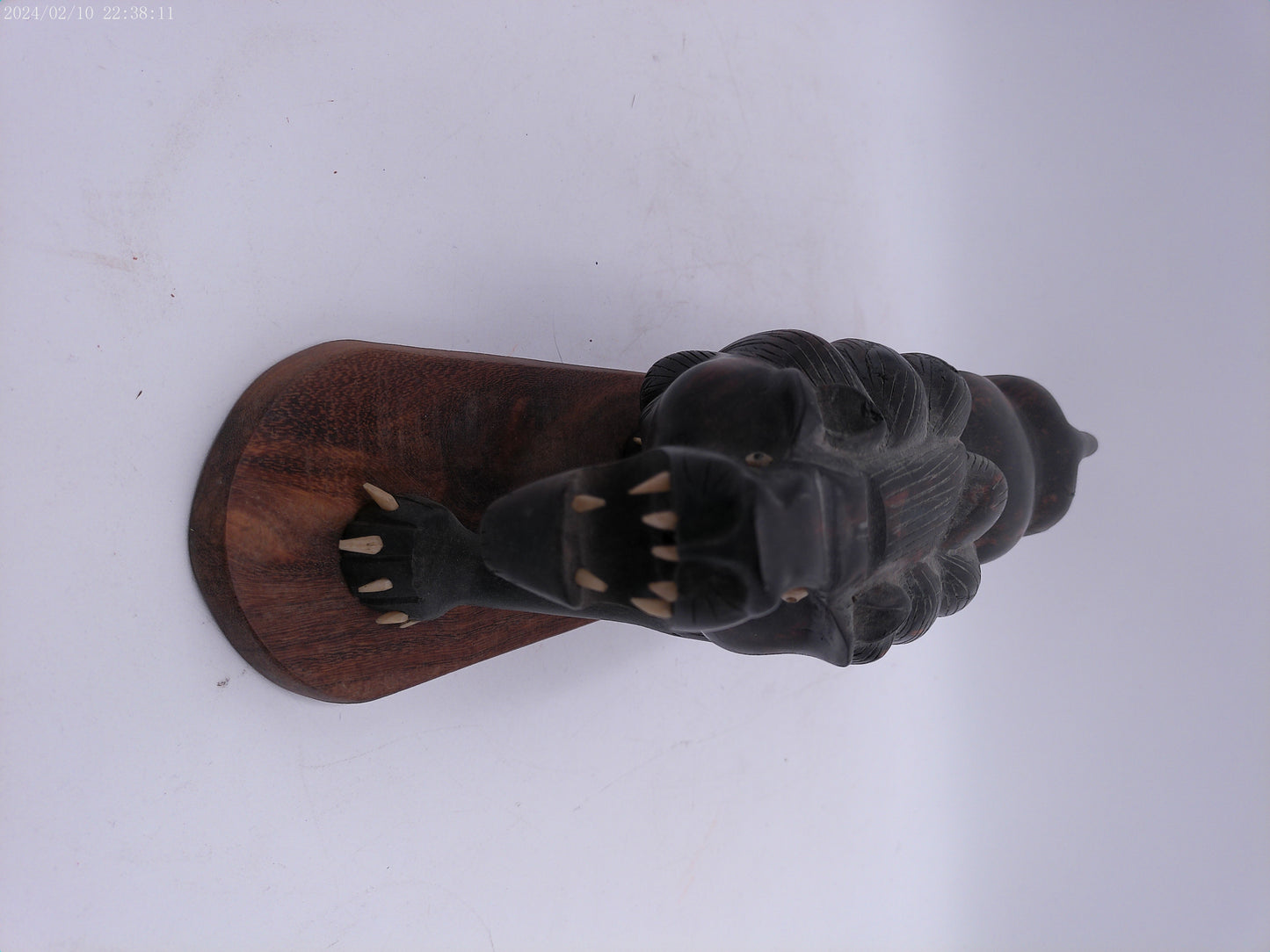 Beautiful Wood Carved Lion on Stand