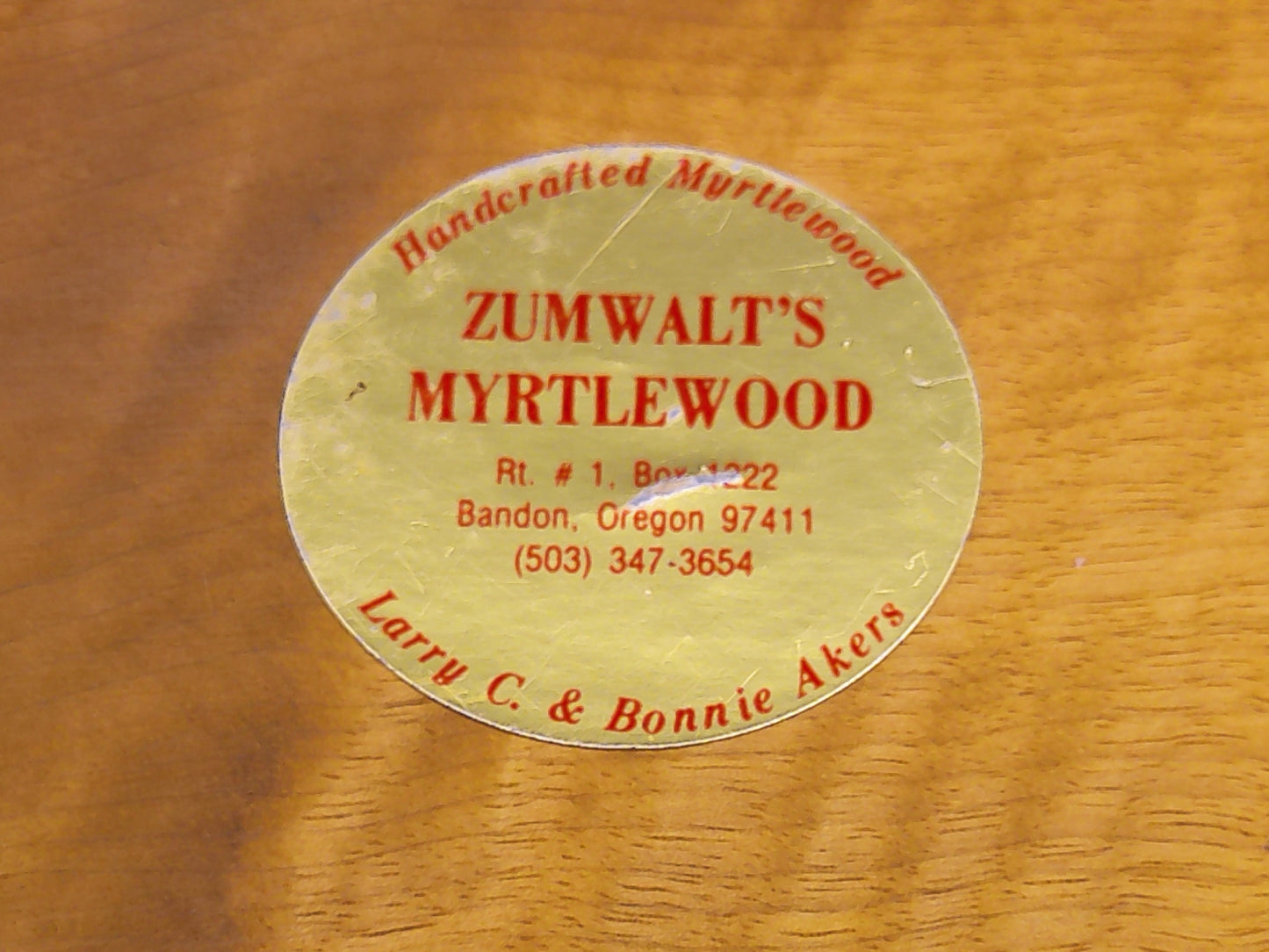 Myrtlewood Large Round Serving Tray Bowl Dish Hand Made Vintage made in Oregan