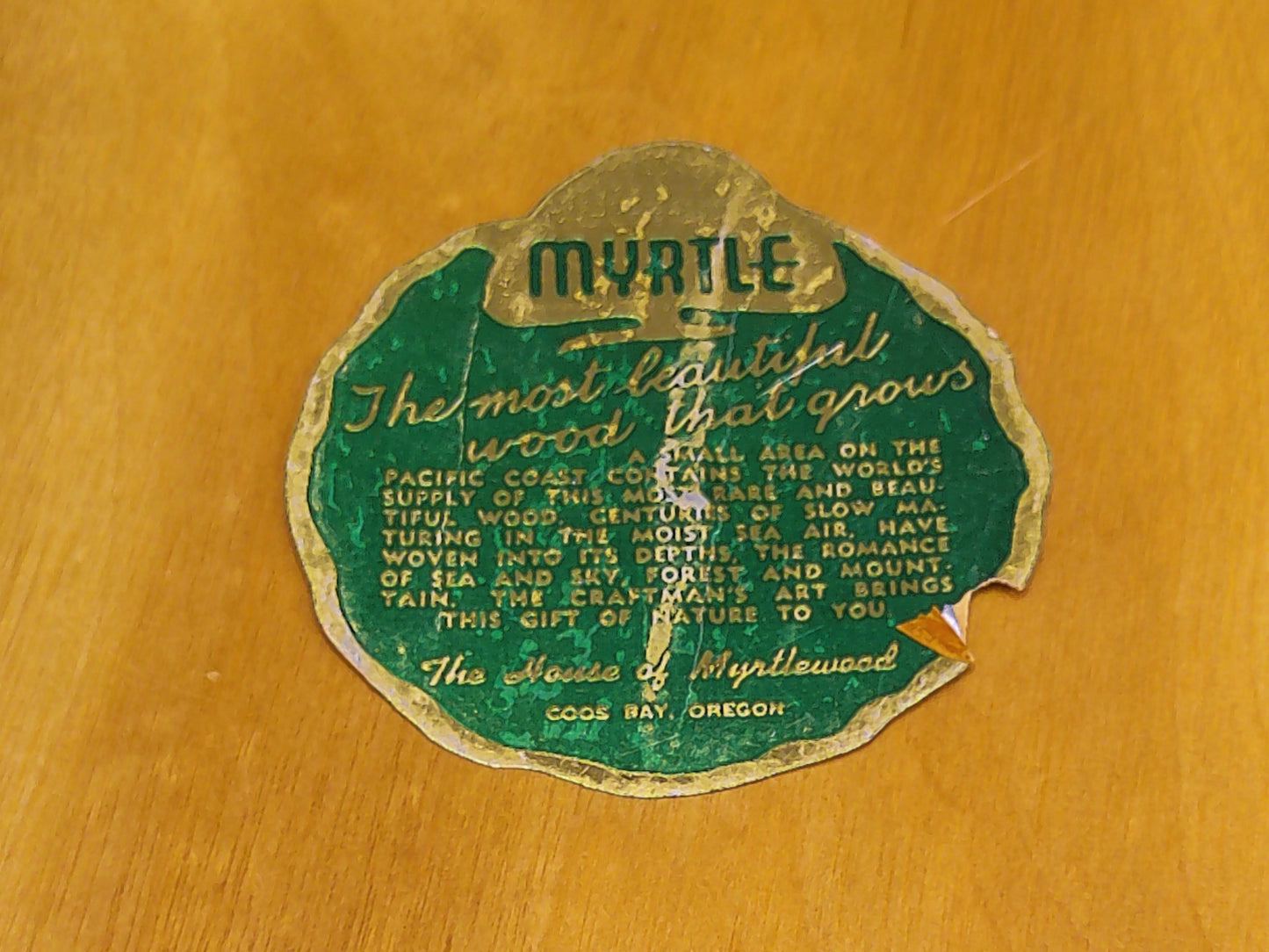 Myrtlewood Large Serving Plate Hand Made Vintage