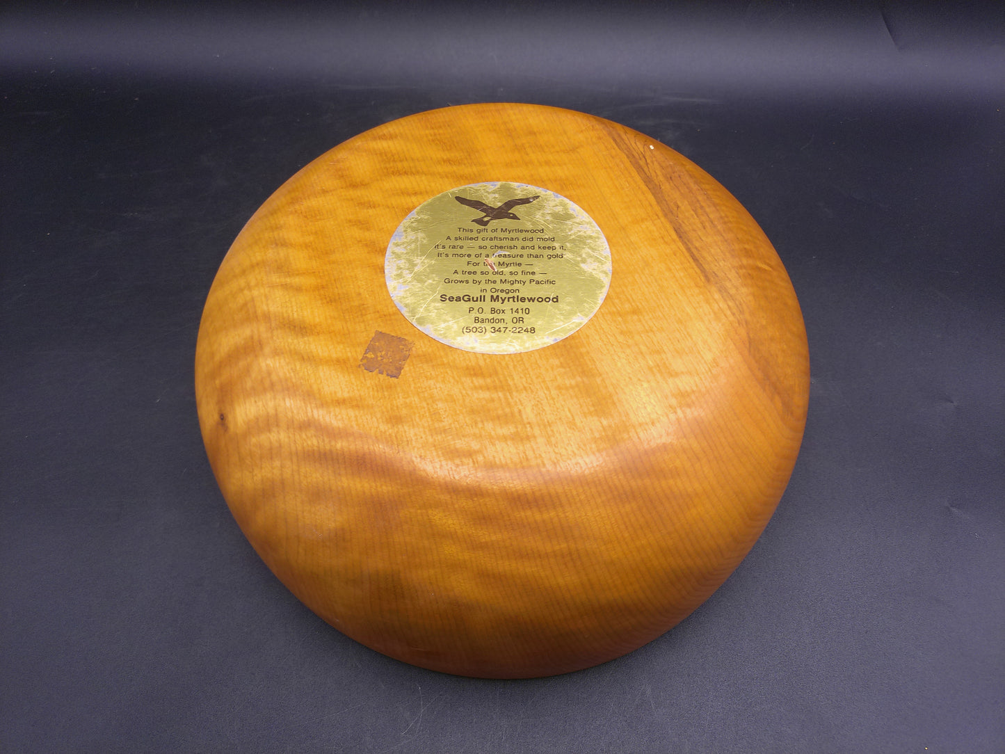 Myrtlewood Large Serving Bowl Hand Made Vintage