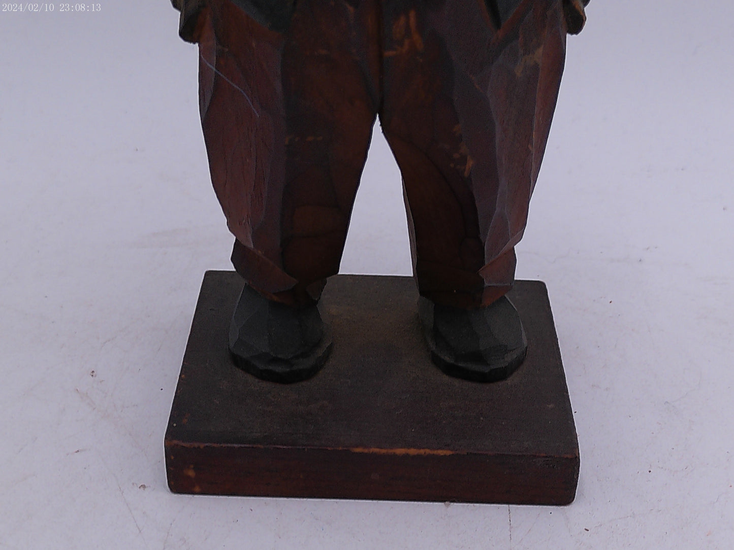 Wood Carved Old Man Statue Vintage