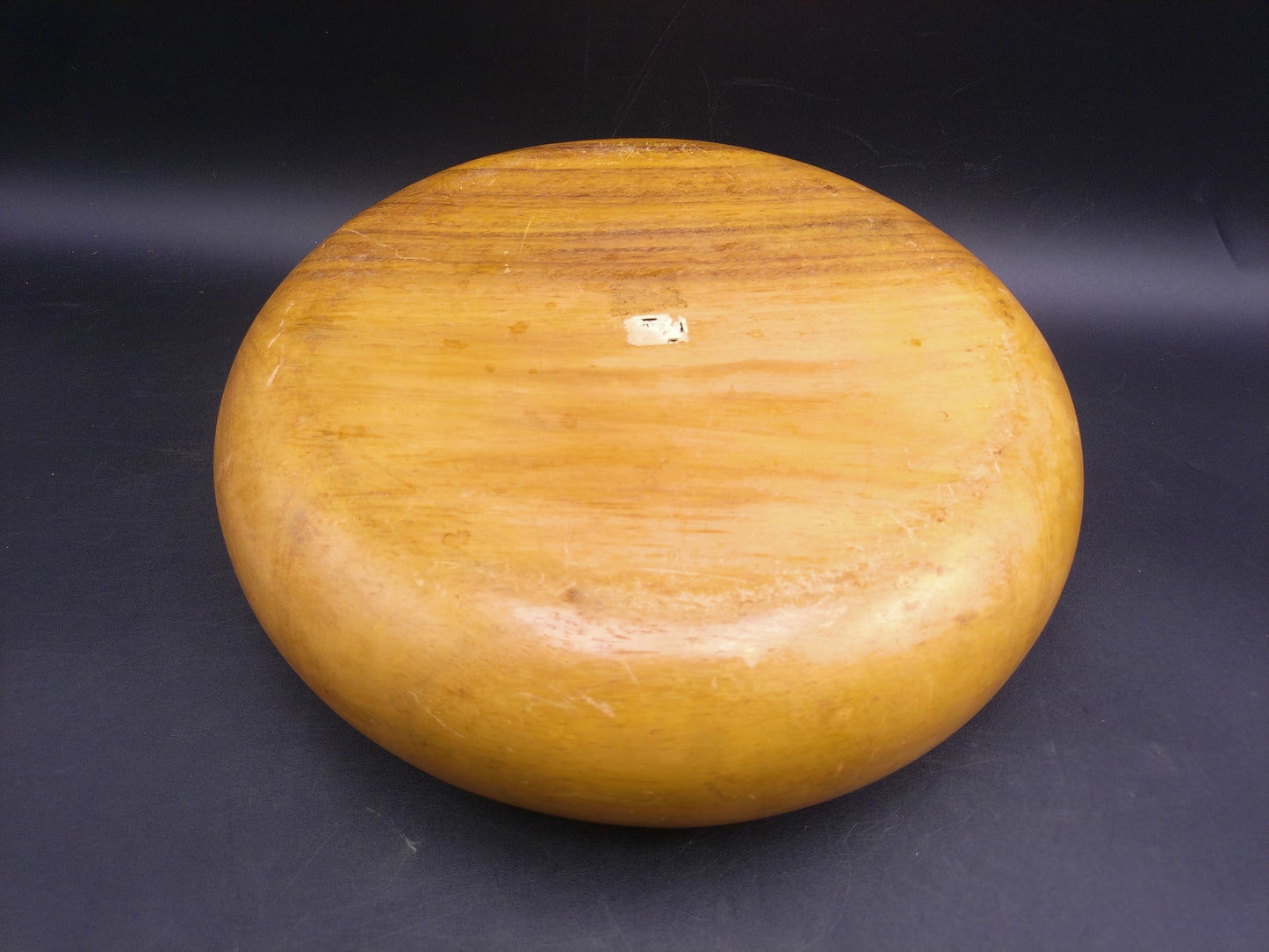 Wood Round Teak Salad Bowl Hand Made Vintage