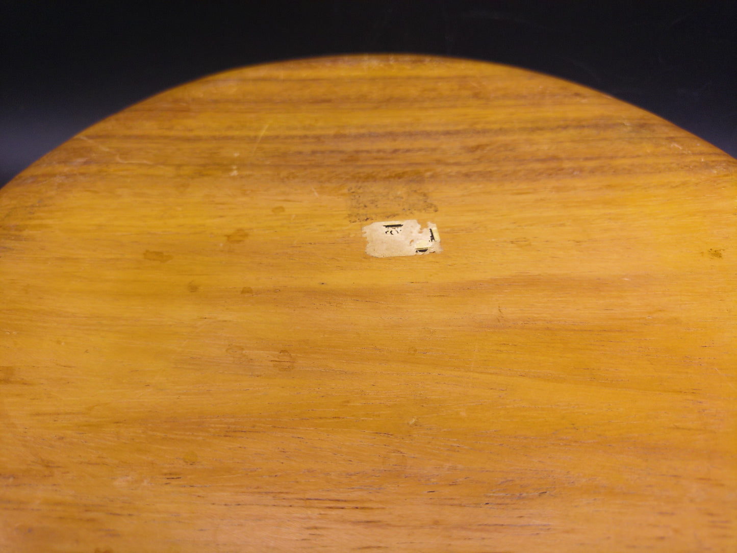 Wood Round Teak Salad Bowl Hand Made Vintage