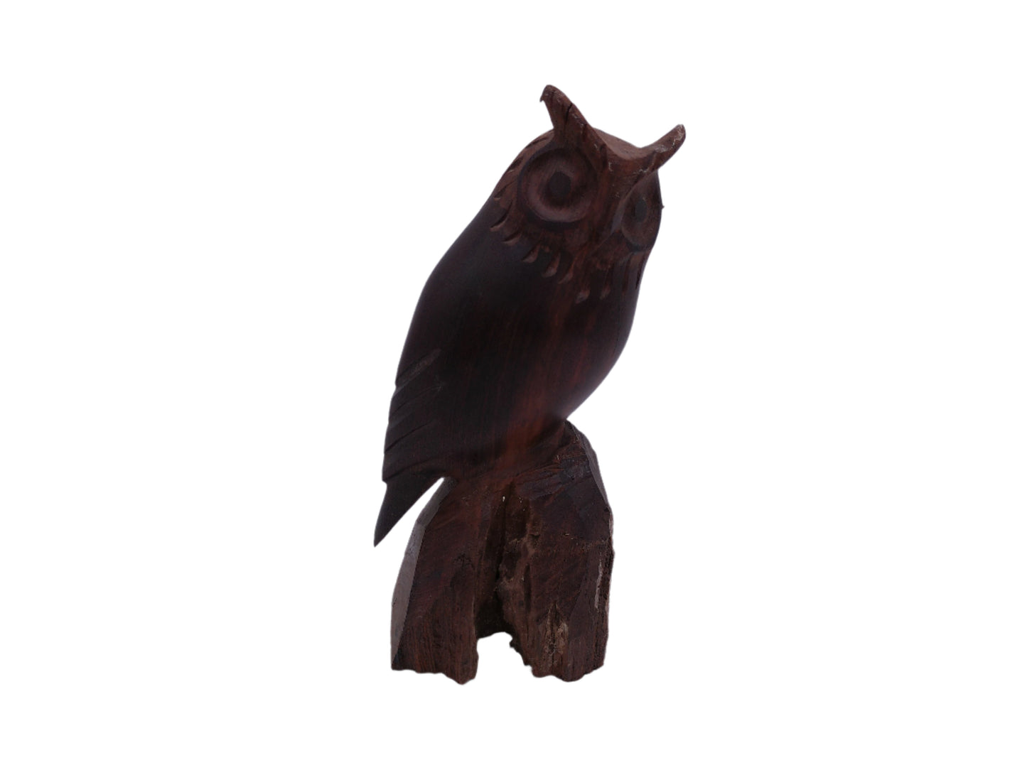 Hand Carved Wood Owl Figure Statue Carving