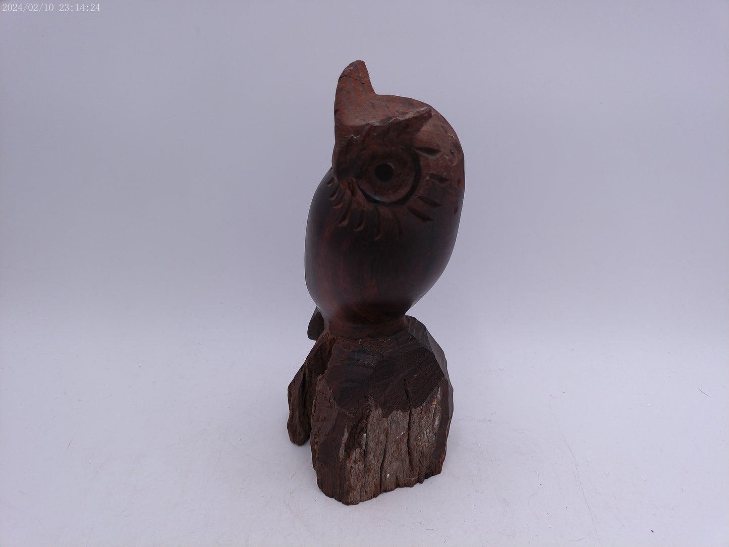 Hand Carved Wood Owl Figure Statue Carving