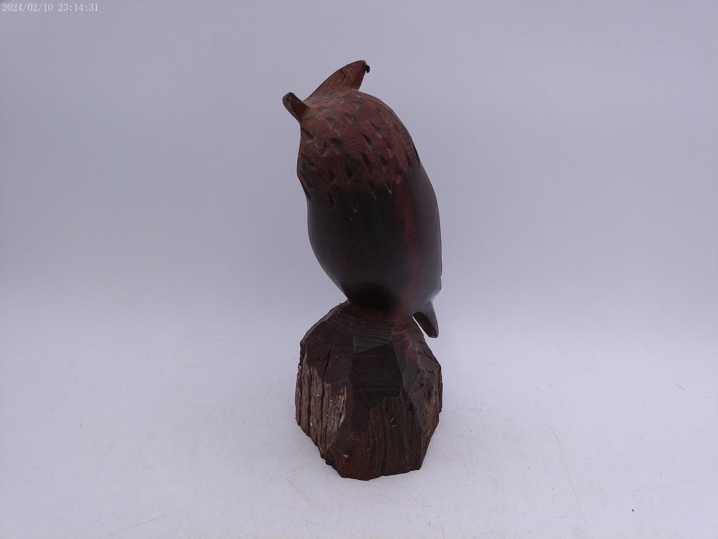 Hand Carved Wood Owl Figure Statue Carving