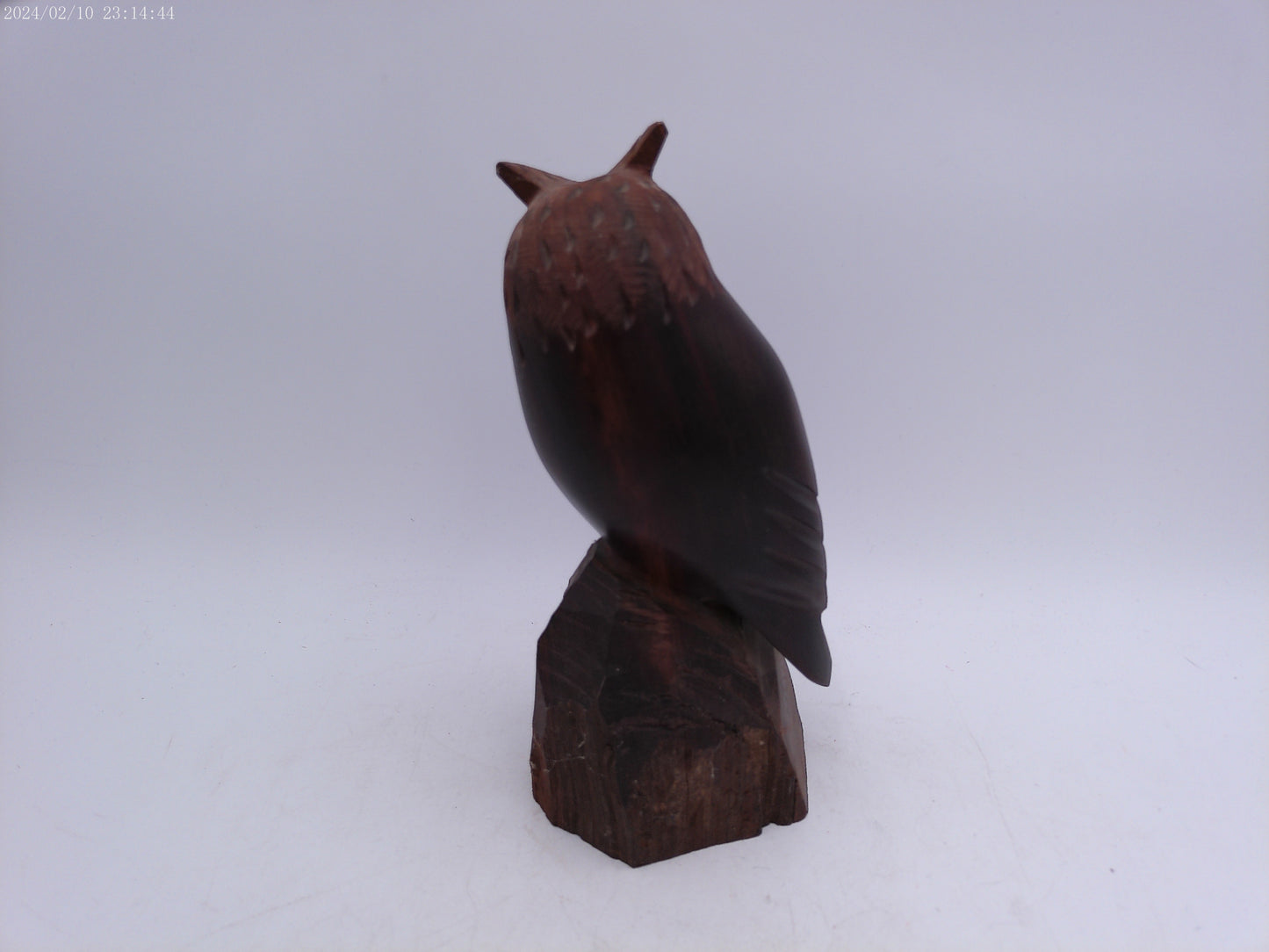 Hand Carved Wood Owl Figure Statue Carving