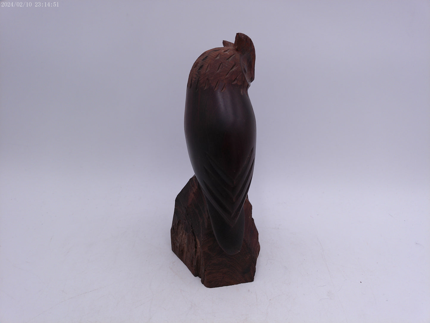 Hand Carved Wood Owl Figure Statue Carving