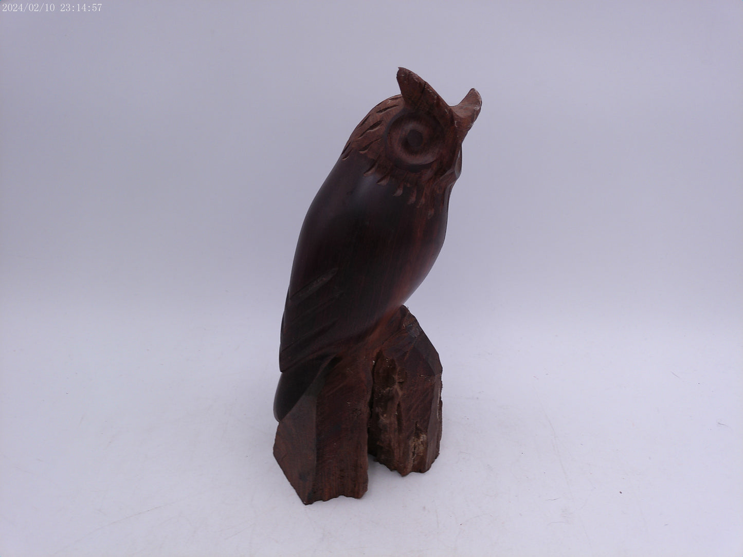 Hand Carved Wood Owl Figure Statue Carving