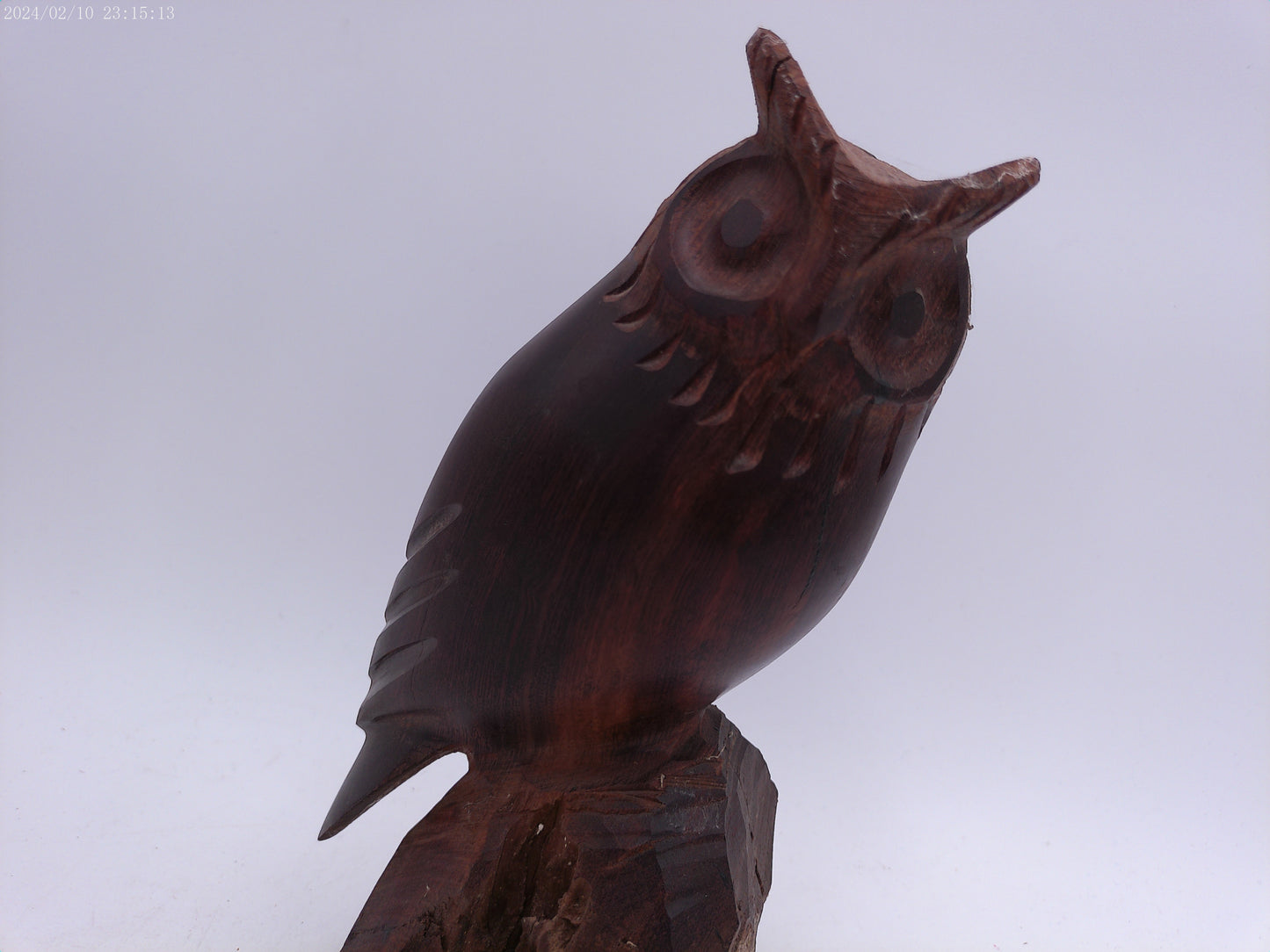 Hand Carved Wood Owl Figure Statue Carving