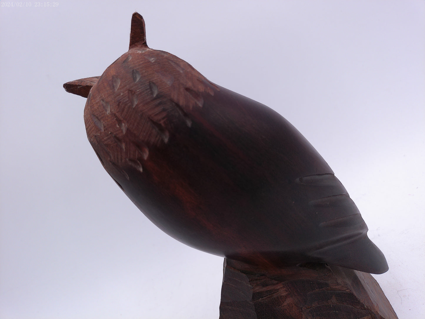 Hand Carved Wood Owl Figure Statue Carving