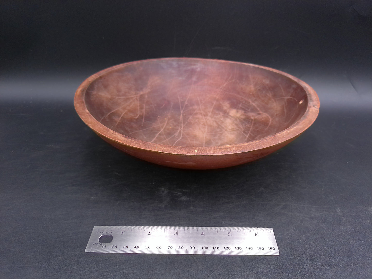 Turned Wood Wooden Bowl Vintage Rustic Country Farmhouse Farm Kitchen Home Decor