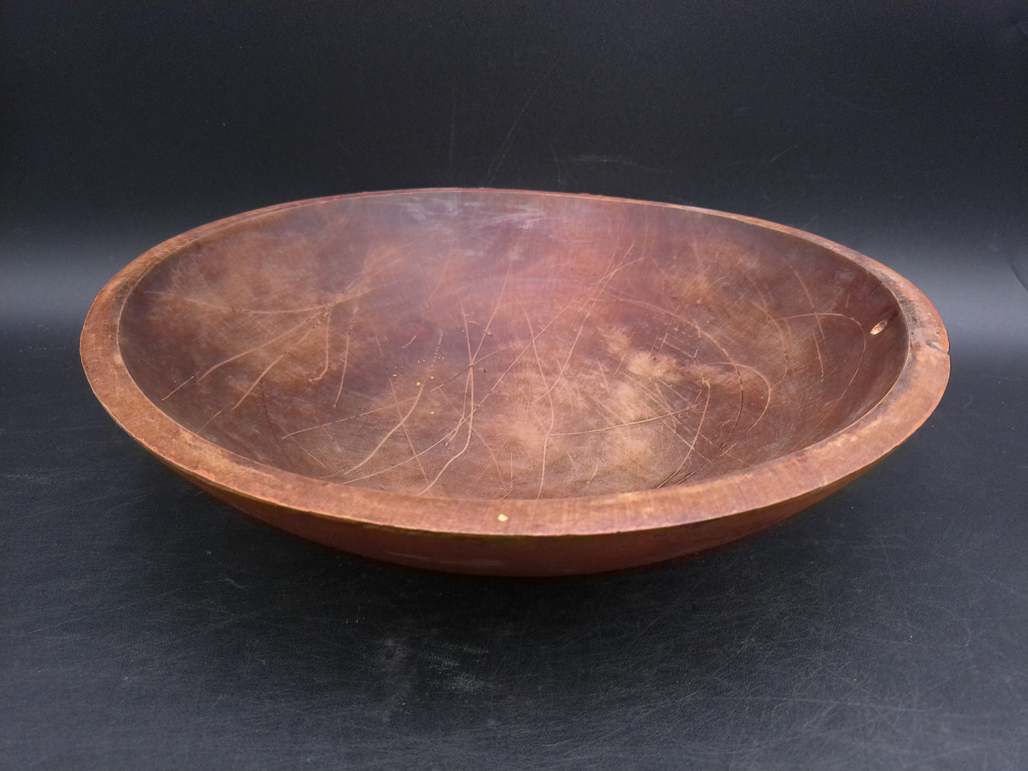 Turned Wood Wooden Bowl Vintage Rustic Country Farmhouse Farm Kitchen Home Decor