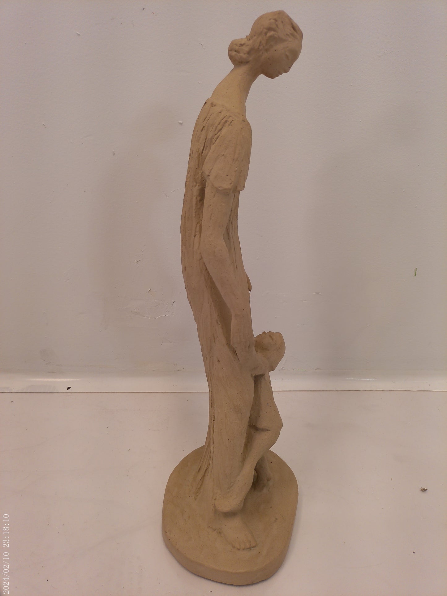 Mother and Me of Mother and Child Resin Sculpture 1970's