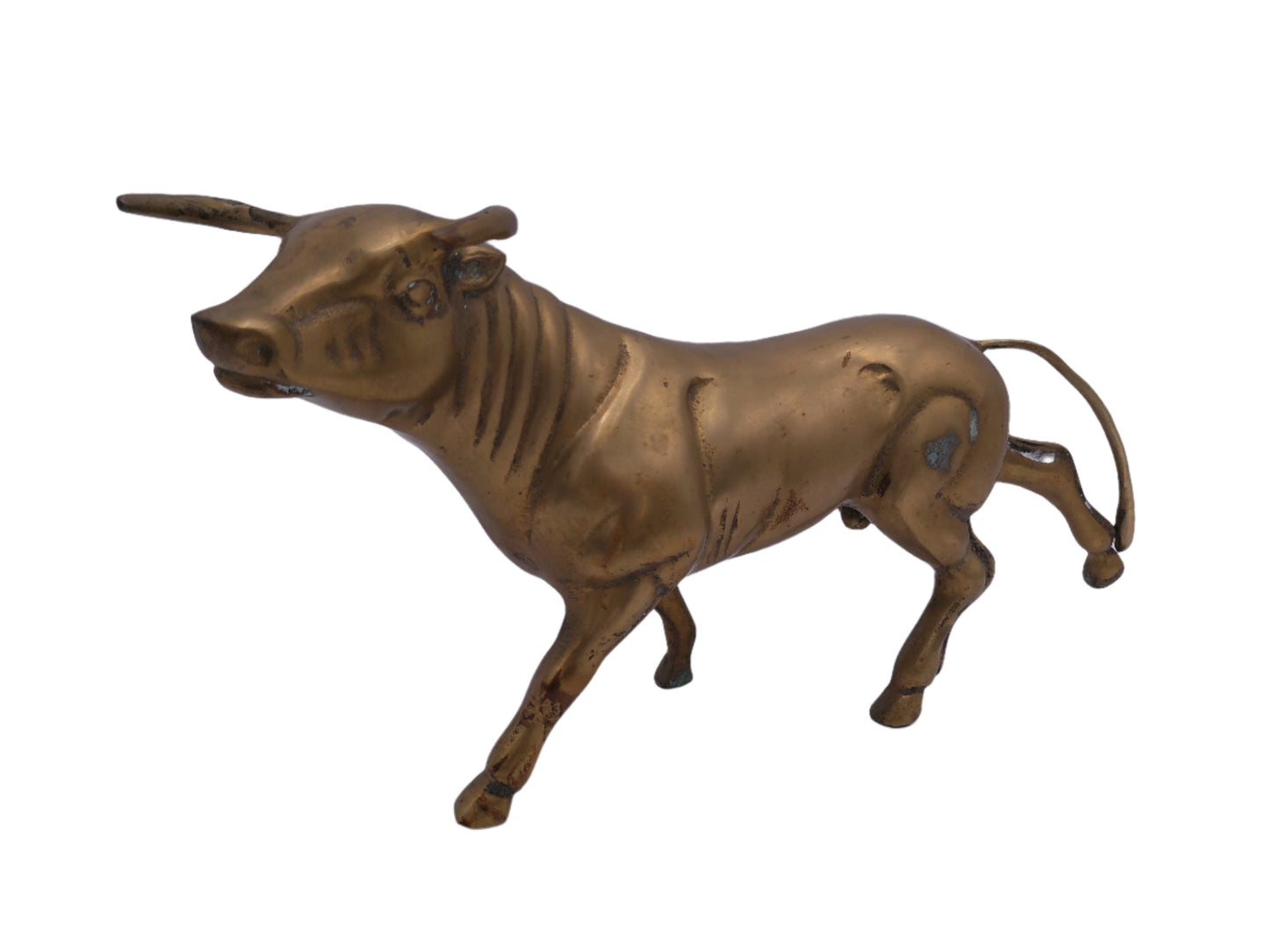Vintage Semi-Solid Brass Bull Statue