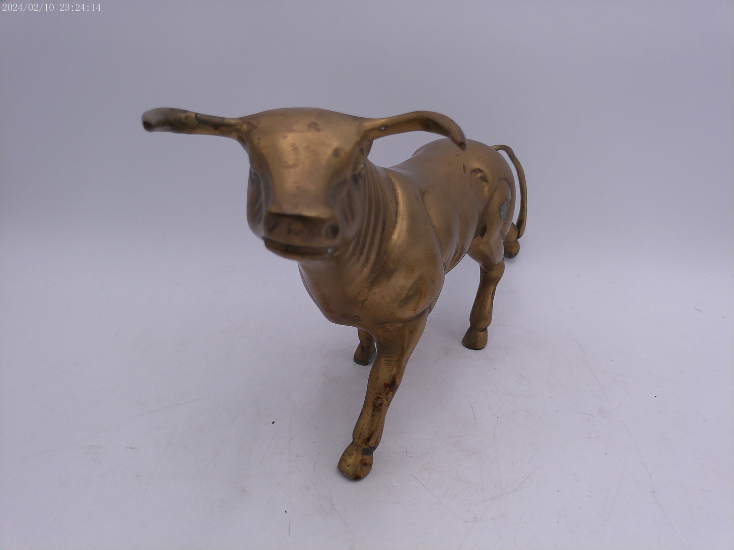 Vintage Semi-Solid Brass Bull Statue