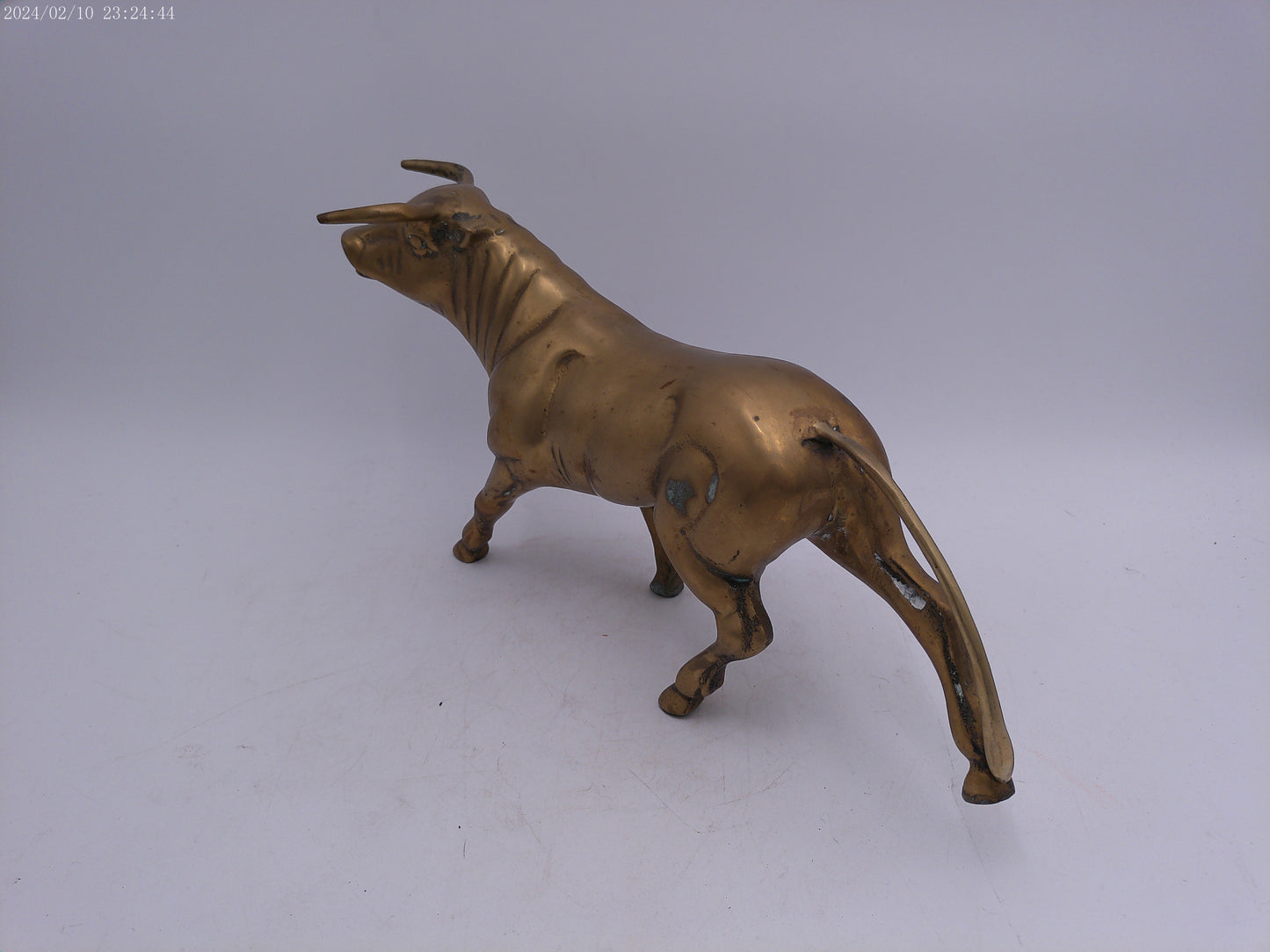 Vintage Semi-Solid Brass Bull Statue