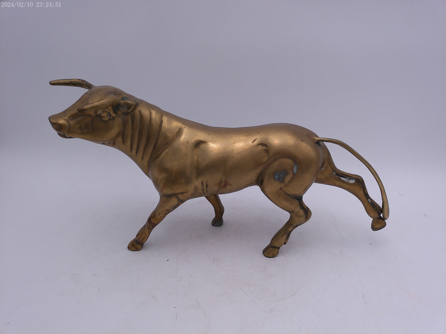 Vintage Semi-Solid Brass Bull Statue