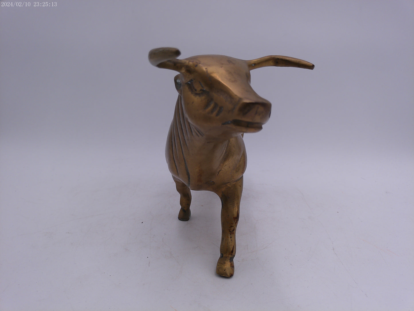 Vintage Semi-Solid Brass Bull Statue