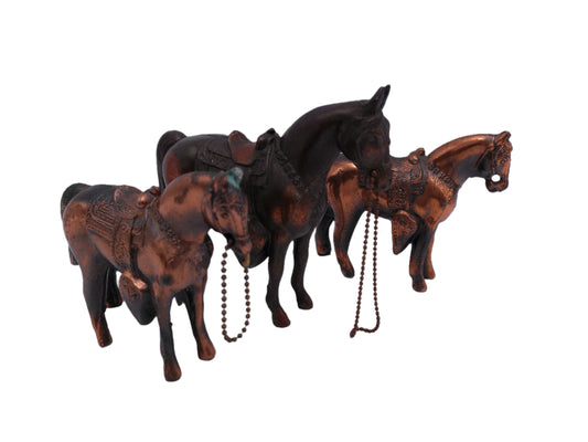 bronze metal horses Lot of 3 Vintage Statues