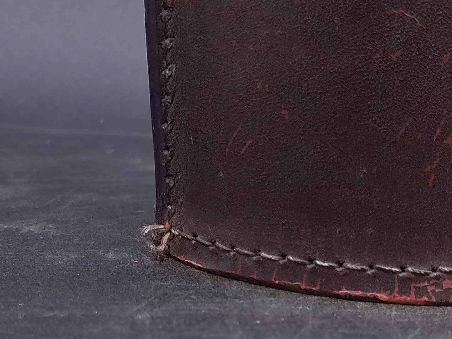 Brown Leather Pocket Billiard Pea Pool bottle Antique