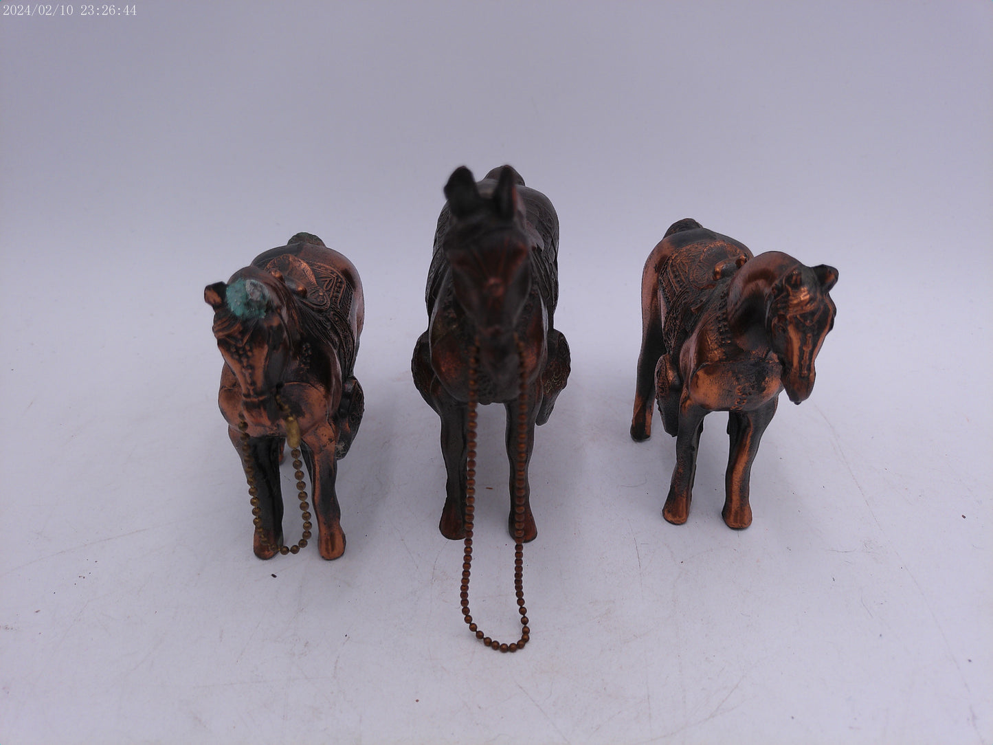 bronze metal horses Lot of 3 Vintage Statues