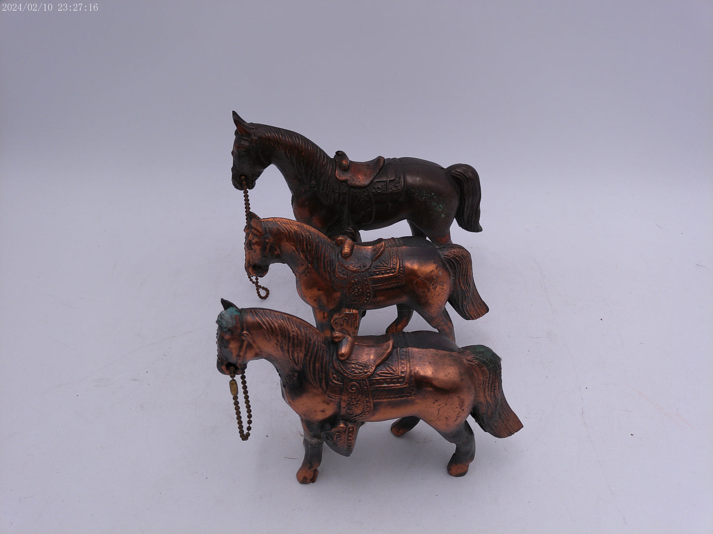 bronze metal horses Lot of 3 Vintage Statues