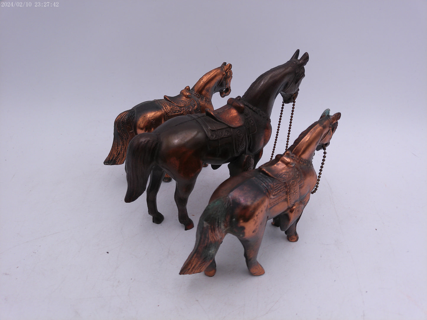 bronze metal horses Lot of 3 Vintage Statues