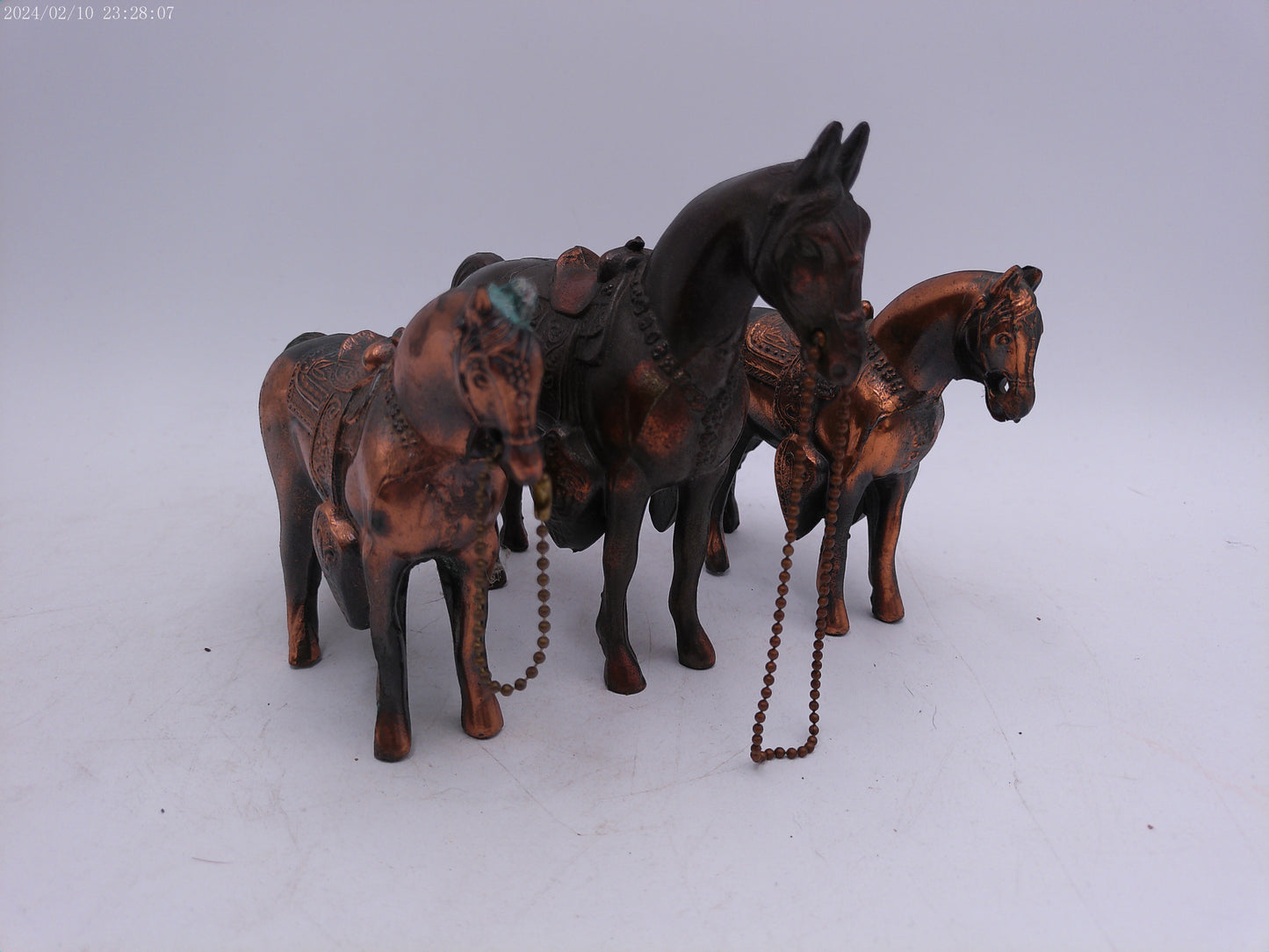 bronze metal horses Lot of 3 Vintage Statues