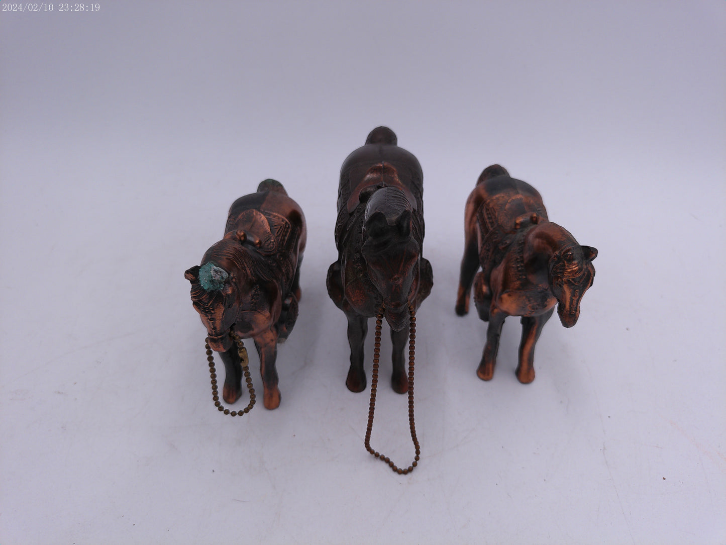 bronze metal horses Lot of 3 Vintage Statues
