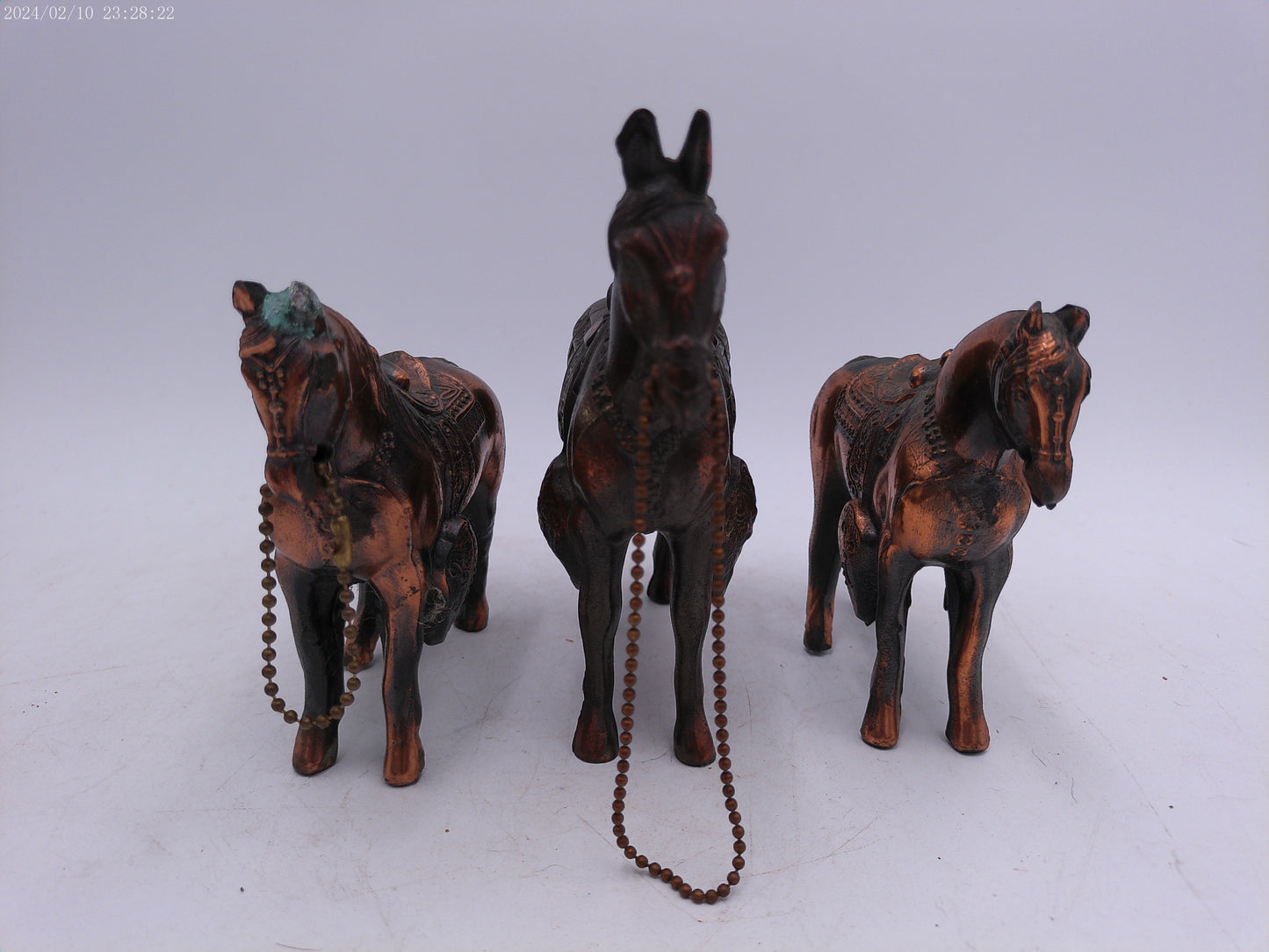 bronze metal horses Lot of 3 Vintage Statues
