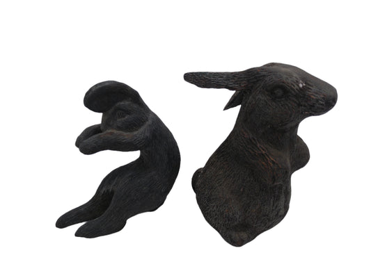 Pair of Brass or Bonze Rabbit Statues