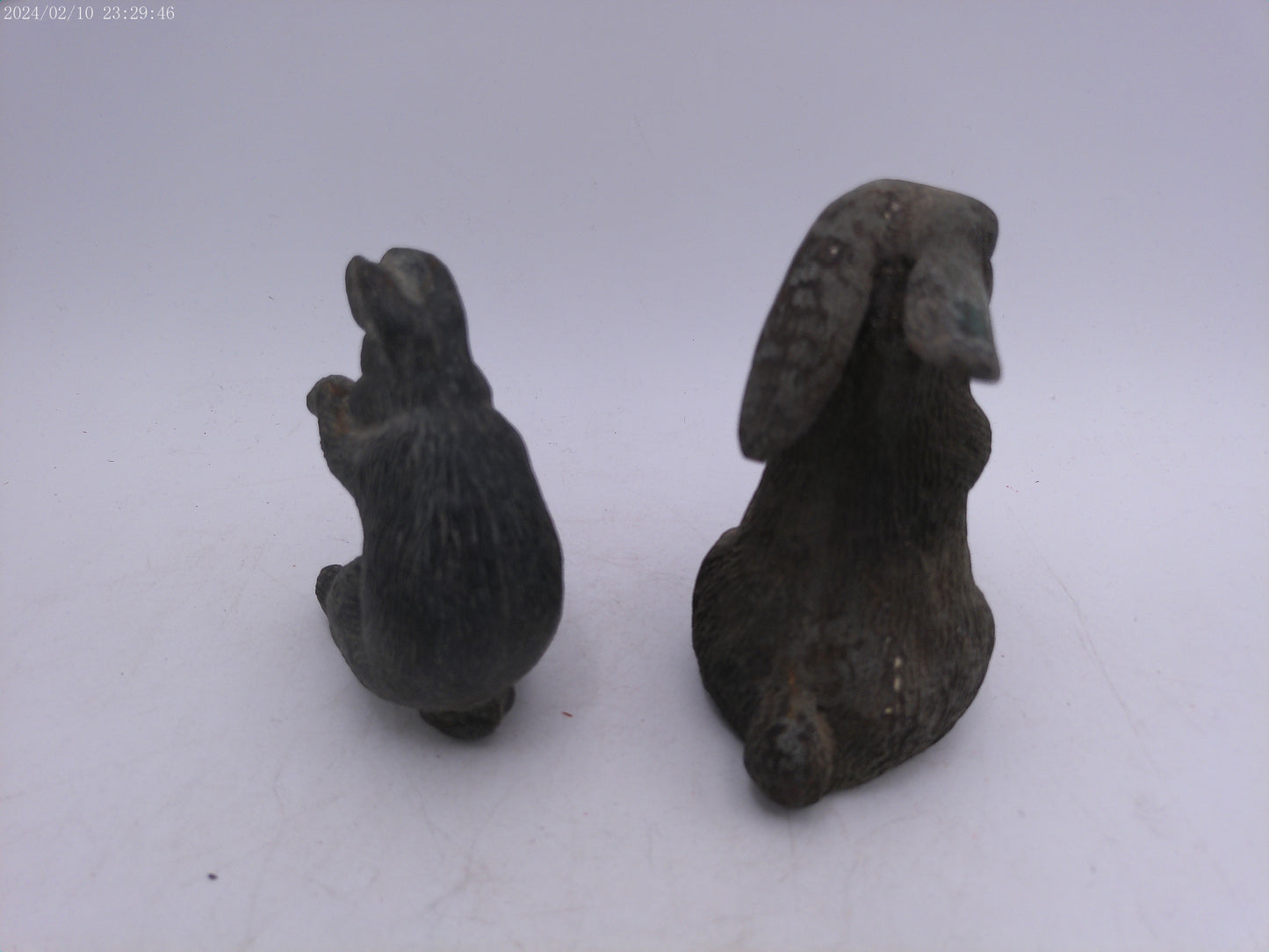 Pair of Brass or Bonze Rabbit Statues