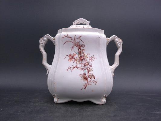 Ridgways Royal Sem Porcelian Buckingham England Sugar Bowl Floral Design Gold edge