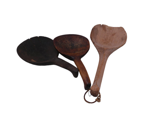 Antique Collection of Wooden Utensils - Set of 3