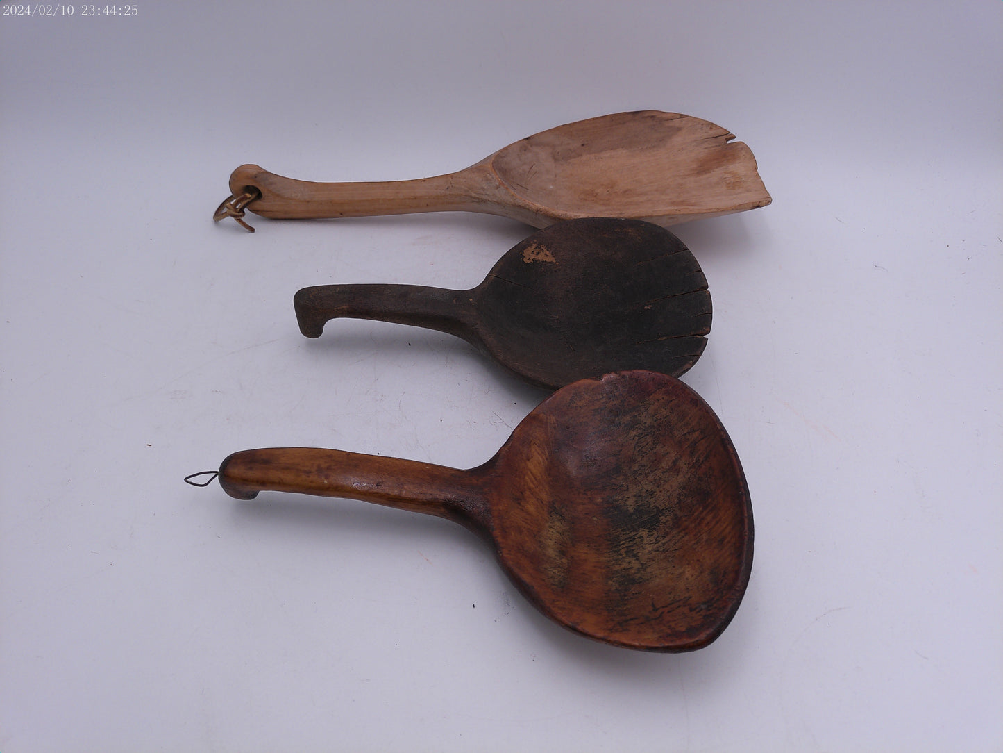 Antique Collection of Wooden Utensils - Set of 3