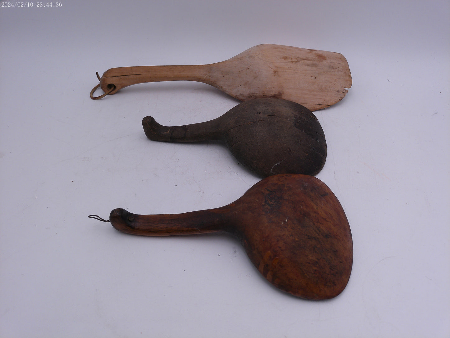 Antique Collection of Wooden Utensils - Set of 3