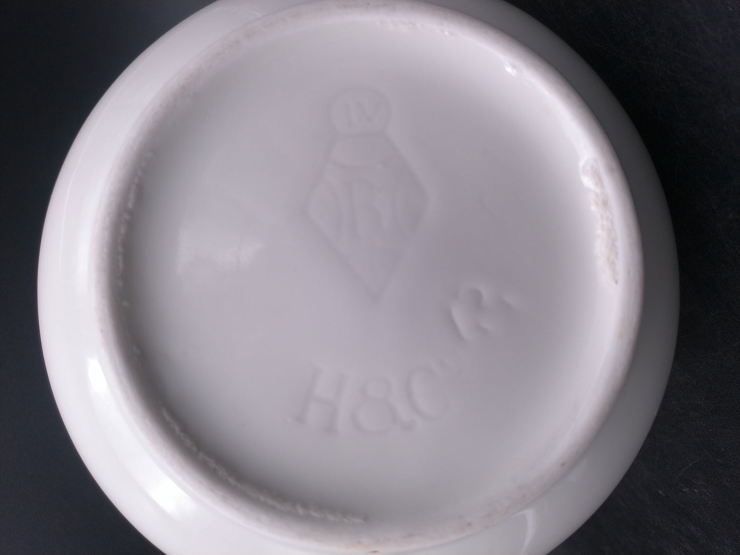 Haviland & Co Limoges Porcelain Sugar Bowl & Lid White Gold Trim Vintage
