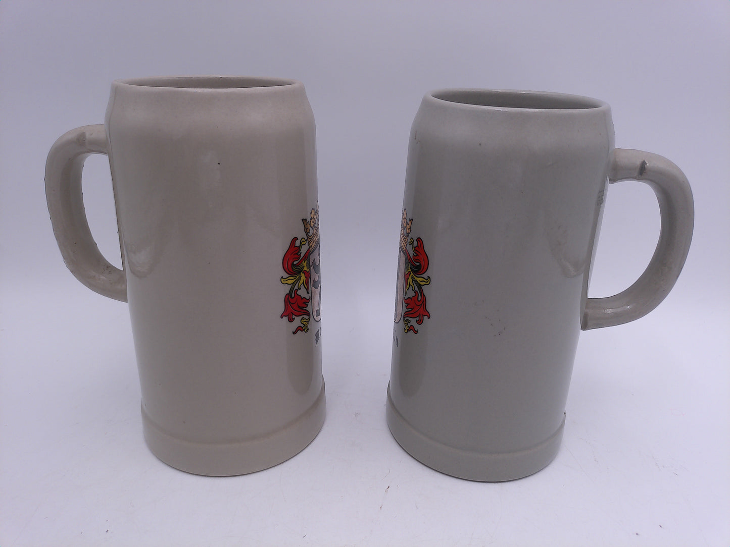Beer Stein qty 2 Germany German Stoneware Berlin Crest Beer Stein Mug holds 0.5 liters
