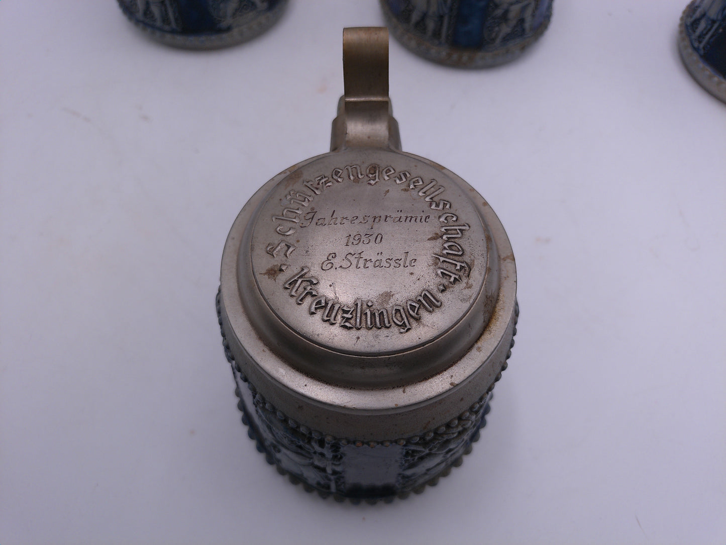 Beer Stein qty 4 Germany German with Pewter Lids from 1926 to 1930 no.1646