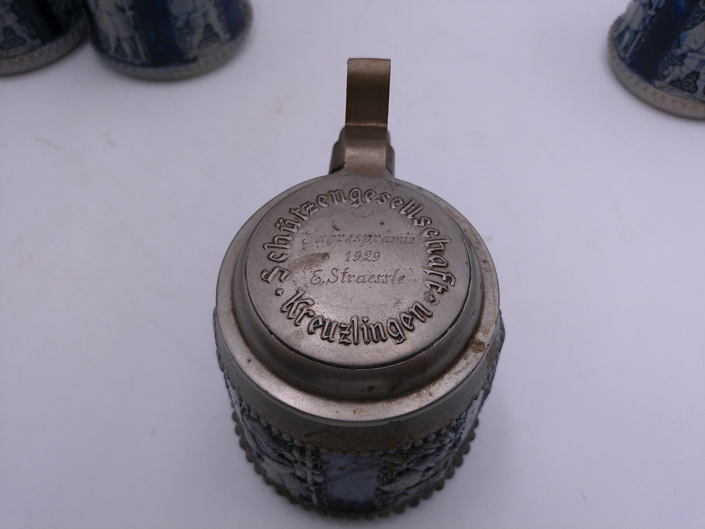 Beer Stein qty 4 Germany German with Pewter Lids from 1926 to 1930 no.1646
